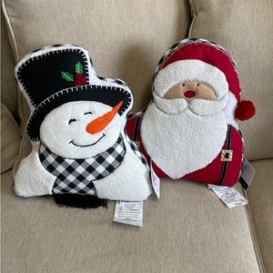 NOVOGRATZ CHRISTMAS SANTA & SNOWMAN PILLOWS